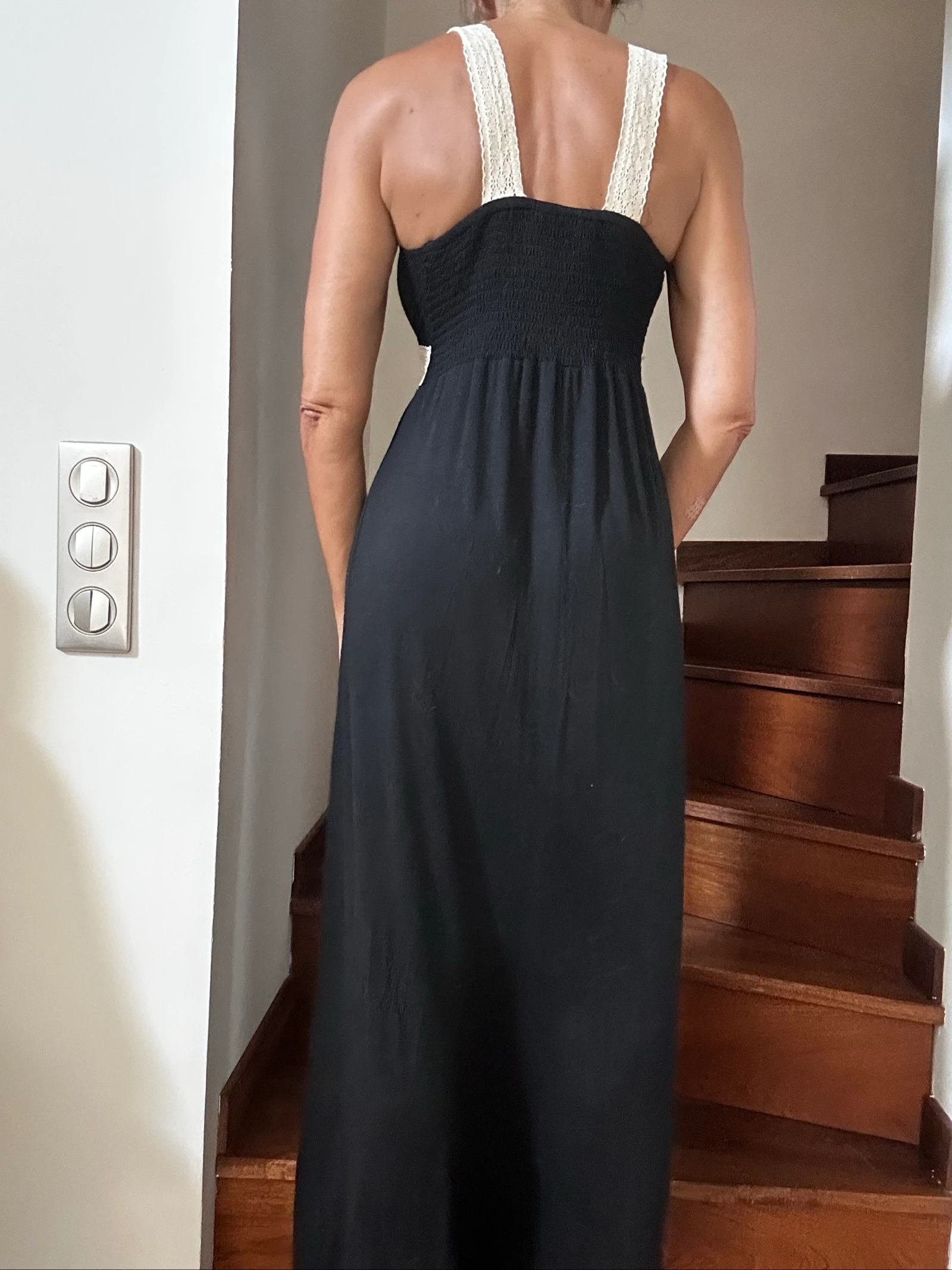 Long bohemian black & ecru dress – Size S/M – photo 3